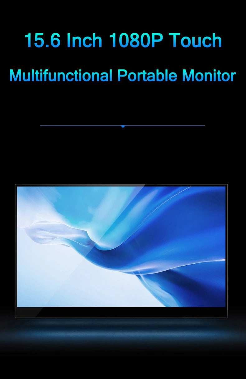 14/15.6 inch 1080p FHD Portable Monitor Touch Screen Dual Speakers HDR IPS 100%sRGB Gaming Display for Laptop Xbox PS4/5 Switch