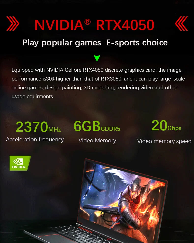 x S6 16.1 Inch Gaming Laptop RTX 4050 6G Intel Core i9-12900H i5-12450H windows 11 pro Ma64GB 2*DDR5 2*M.2 4TB office computer