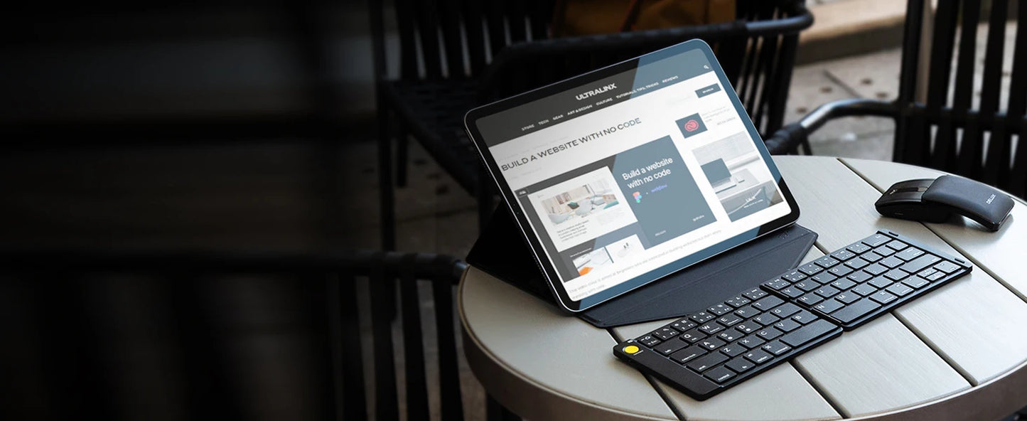 Delux Folding Keyboard Mouse Set Wireless Ultra Slim Portable Silent Kit Multi-Device Support For Windows Android IOS System