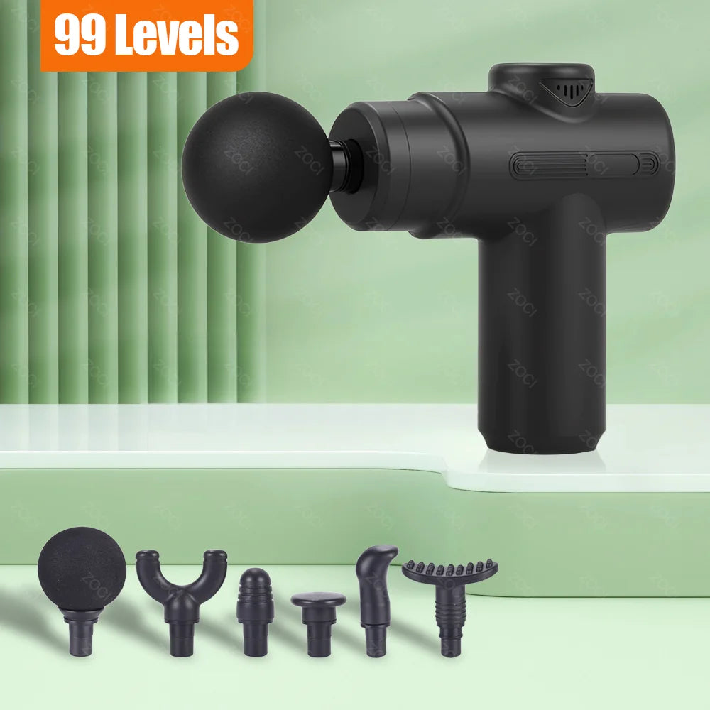 99 Levels Massage Gun Mini Deep Tissue Vibration Muscle Massager Portable Handheld Fascia Gun Digital Display Massager for Body
