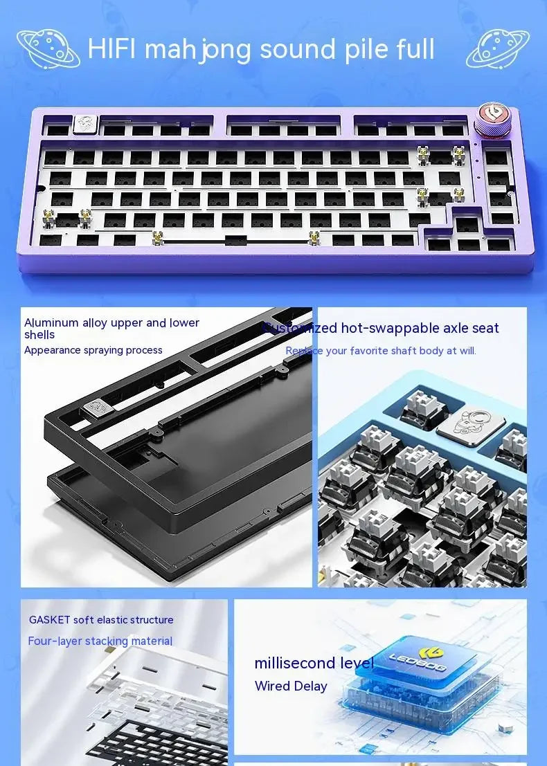 LEOBOG Hi75C Pro Hi75 Sugar65 Custom Mechanical Keyboard Aluminum Kits Hot Swap Wired Gaming Keyboard RGB Gamer Gasket Keyboard