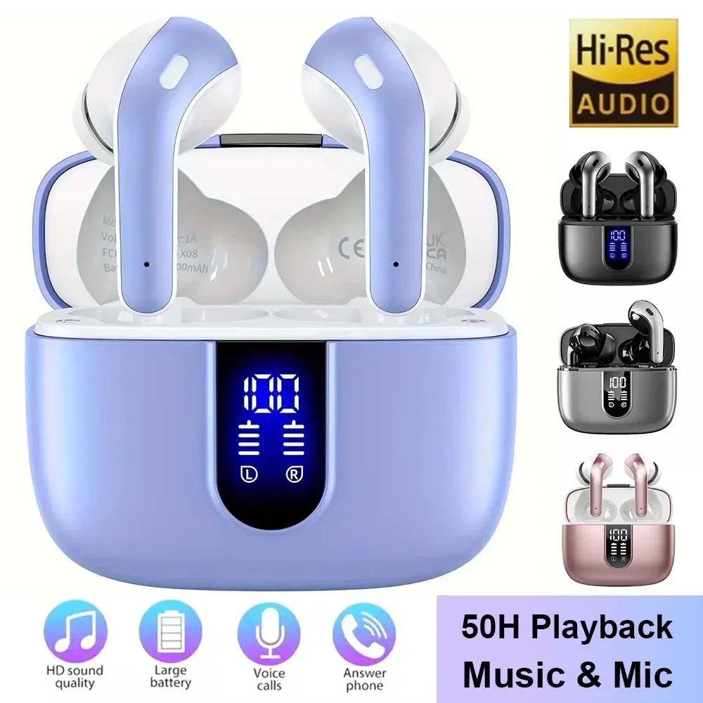TWS LED Display Wireless Earbuds 50H Playback Mic Sport In Ear Buds Bluetooth Earphone For Smart Phone Laptop Computer