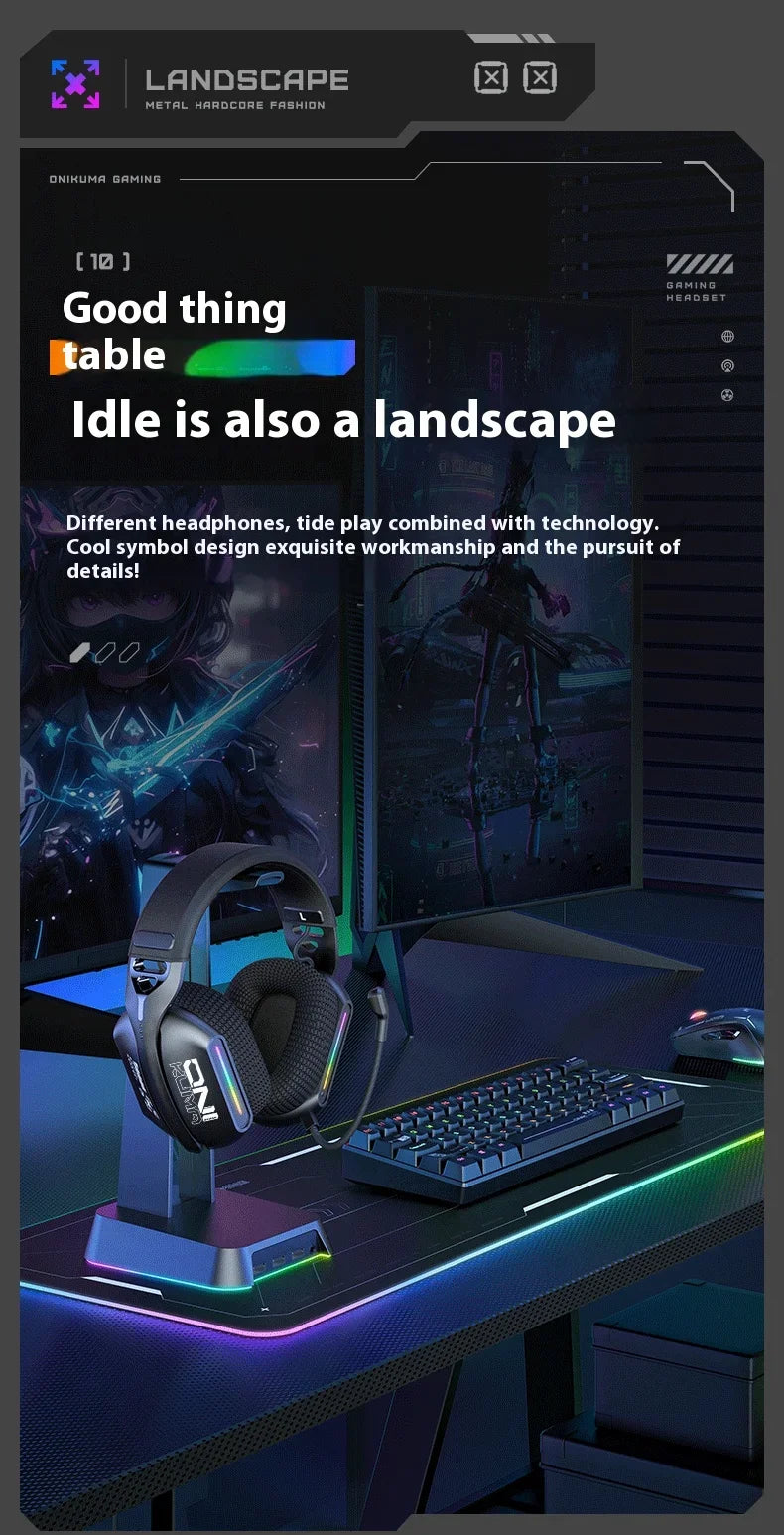 ONIKUMA Wireless Gaming Headset: 2.4G/Wired/Bluetooth 3 Modes, Bendable HD Mic, Soft Ear Pads, Immersive Sound for PC/PS4/5