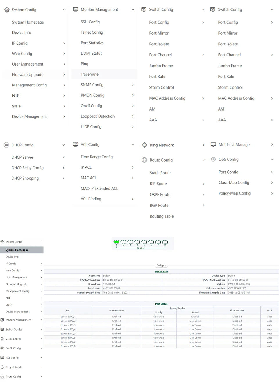 ONTi 8 10Gb SFP+ Ports L3 Managed Network Switch Support DHCP and Dynamic Routing Support VLAN Division and Port Aggregation