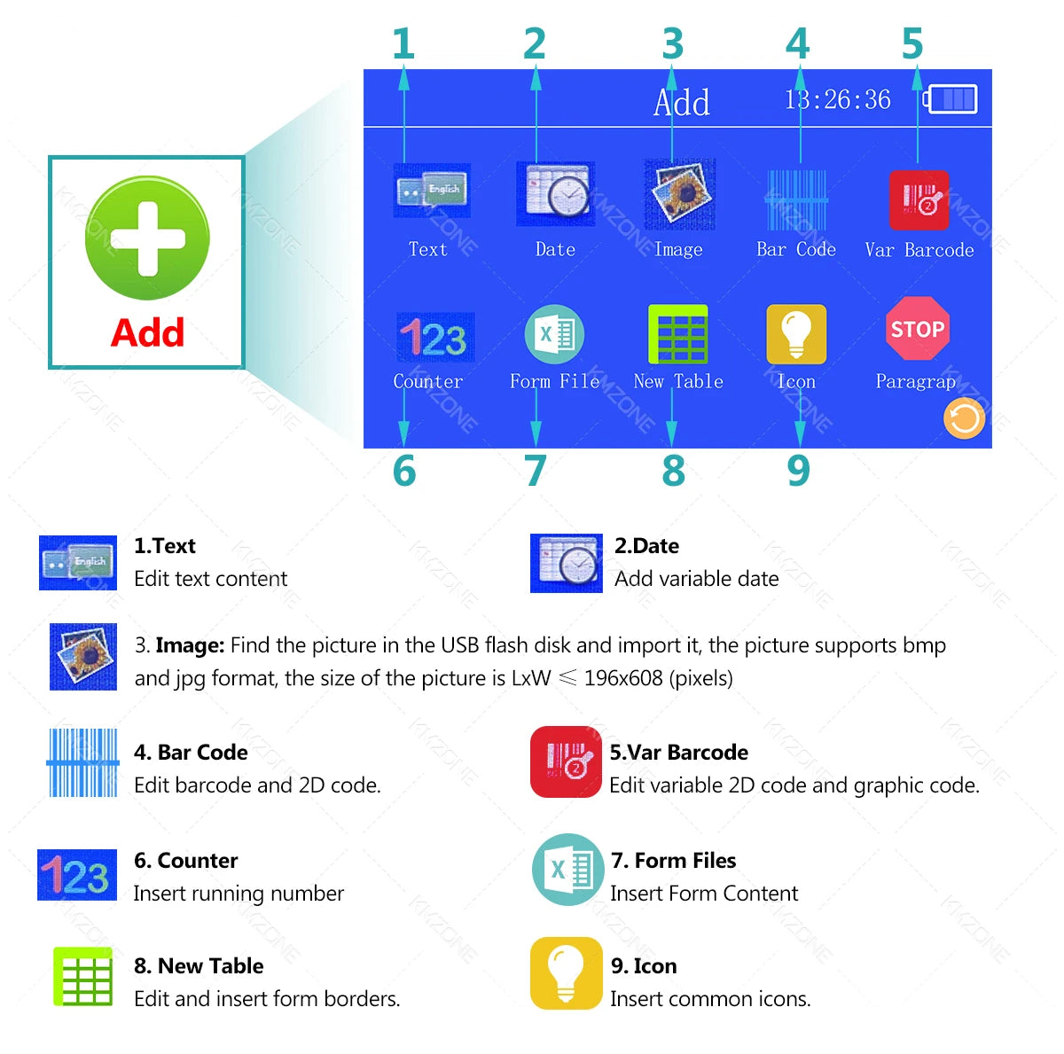 25.4mm Handheld Inkjet Printer Gun Portable For Metal Expiry Date Barcode QR Code Batch Numbers Best Value Logo Printing INKP195