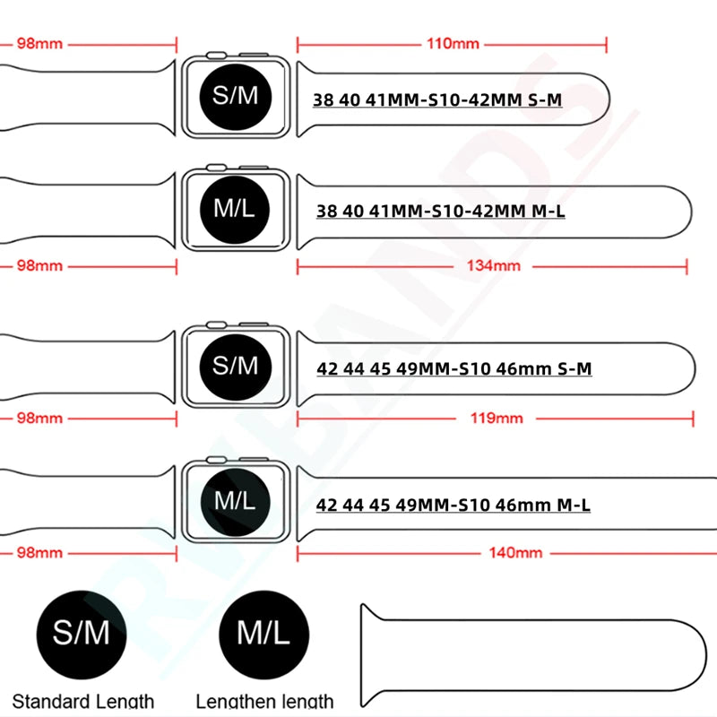 Silicone Band For Apple Watch strap 46mm 44mm 45mm 40mm 41mm 42-38mm 49mm sport bracelet iwatch series 11 10 9 8 7 6 5 SE Ultra3