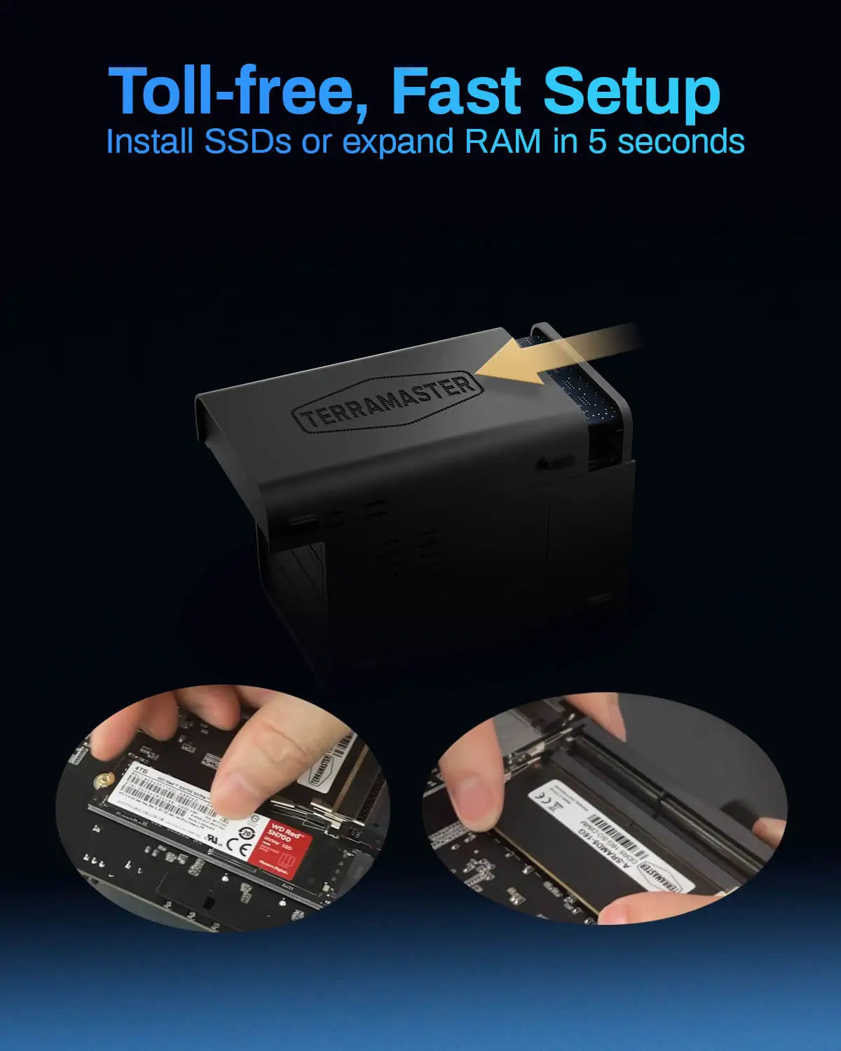 TERRAMASTER F4-424 Max NAS Storage - 4Bay Core i5 1235U 10Cores 12 Threads, 8GB DDR5 RAM, Network Attached Storage(Diskless)