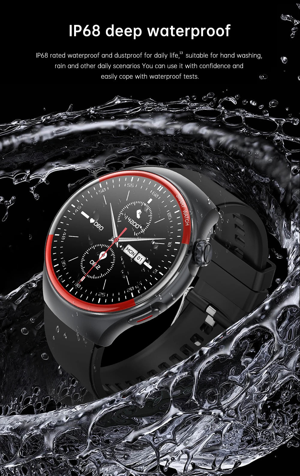 Medical Grade Non invasive Blood Glucose HRV Detection Smart Watch NFC HD Bluetooth call Smart watch Man Woman