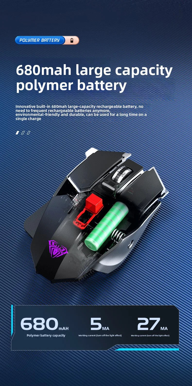 2025 New SC300 Wireless 2.4G Gaming Mouse RGB 3200dpi Rechargeable Silent Mechanical E-sports Mouse for Desktop Computer Laptop