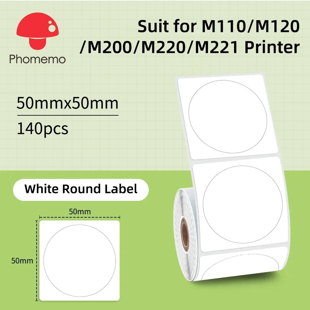 Phomemo M221 Label Printer Portable Thermal Maker Bluetooth Handheld Barcode QR Code Sticker Paper Rolls Labeller White 75mm Tag