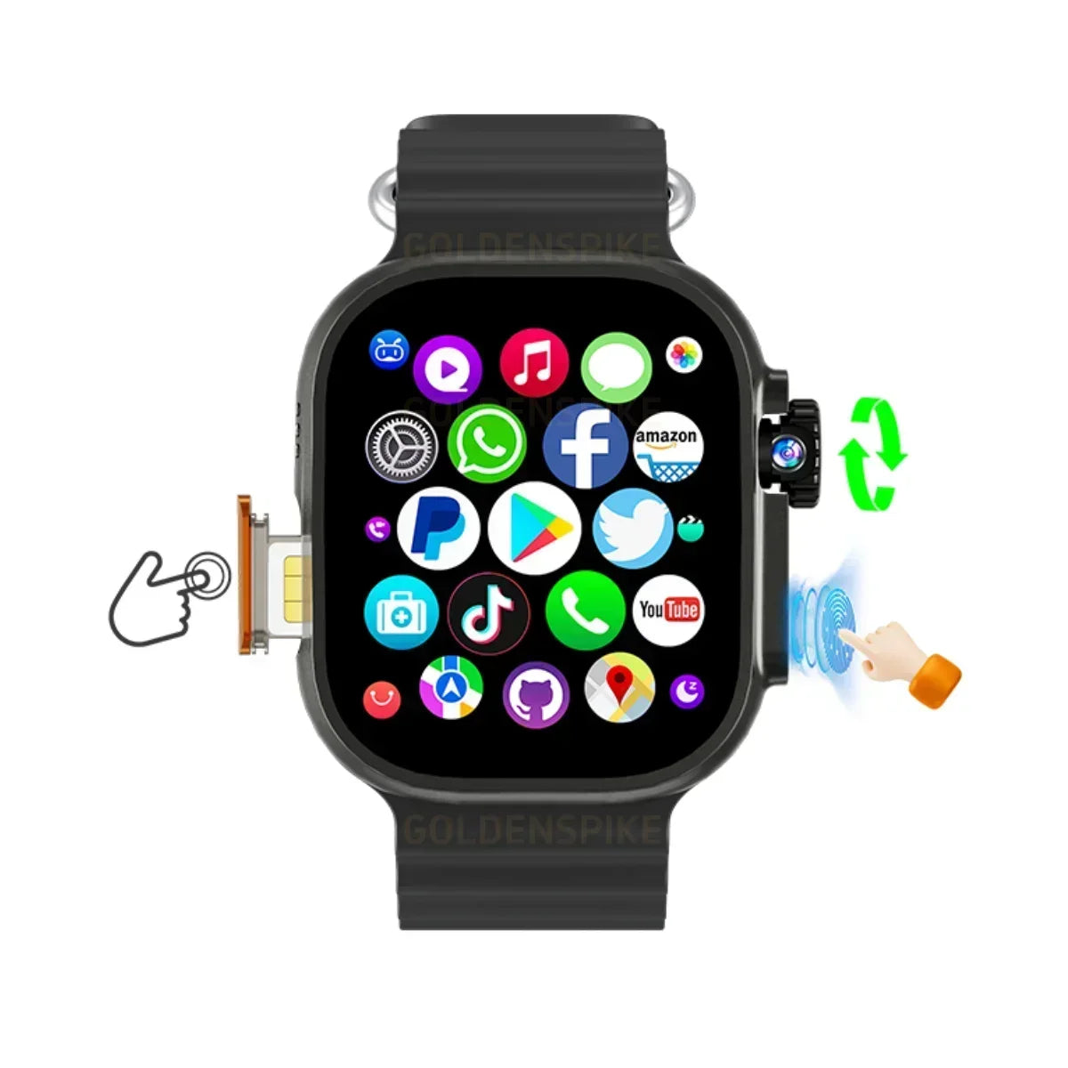 DW100 Pro 2.29-inch Amoled Smartwatch GPS WIFI With Fingerprint Screen Unlock 8MP Function Rotating Camera High-end