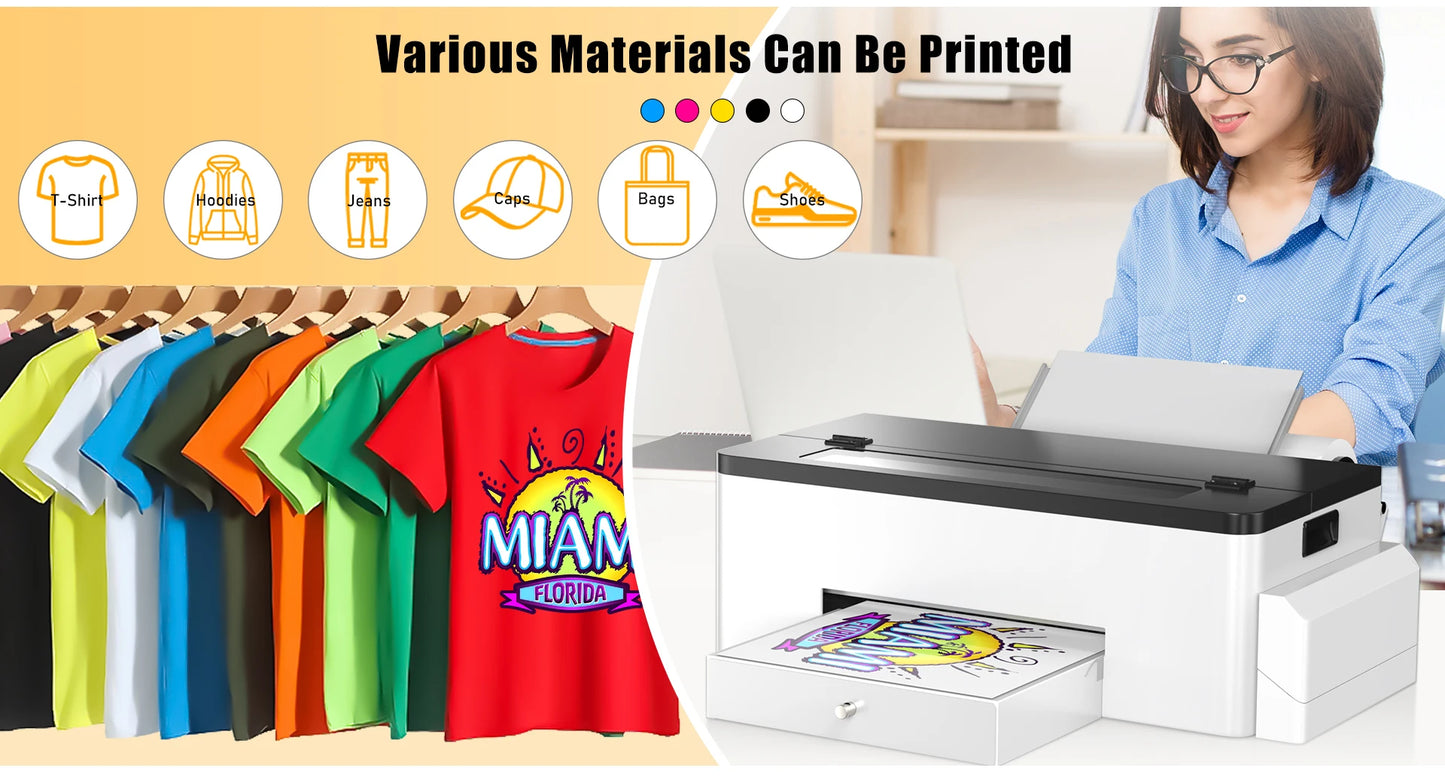 Colorsun A3 DTF Printer For Epson L1800 DTF Printing Machine Direct to Film Impresora A3 DTF Printers For T-Shirt Hoodies Fabric