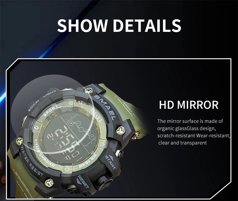 SMAEL Digital Watches Sports for Men 50m Waterproof LED Watches 8082 Men;s Wristwatches Digital  Clock Mens Sport Watches