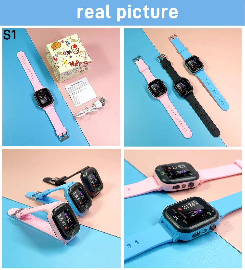 ﻿ 4G Sim Card 2G Internet Kids Smart Watch SOS Call LBS Location Child SmartWatch Camera Waterproof Phone Watch with Sticker