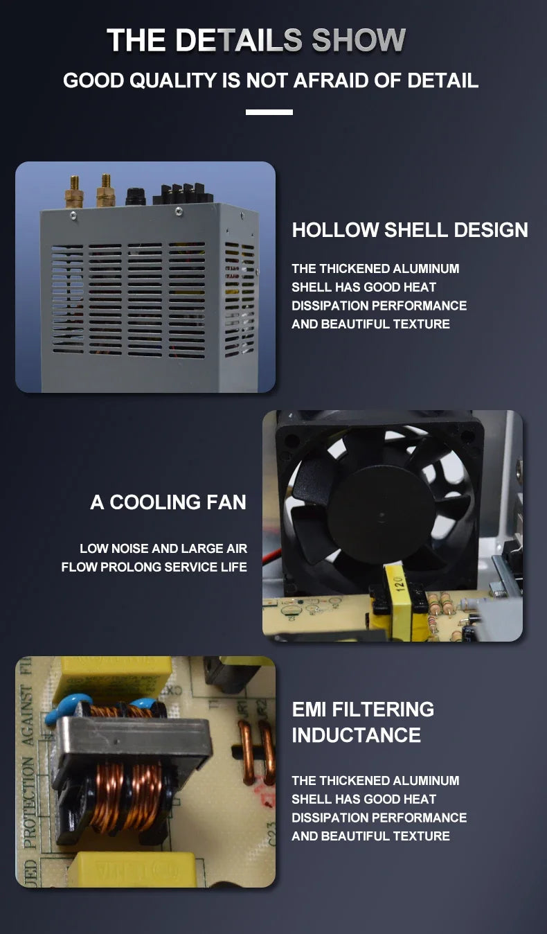 CHUX 1000W 1200W 1500W 2000W Industrial Switching Power Supply  Adjustable Dc  12V 24V 36V 48V 55V 110V 220V 300V 350V DC Smps