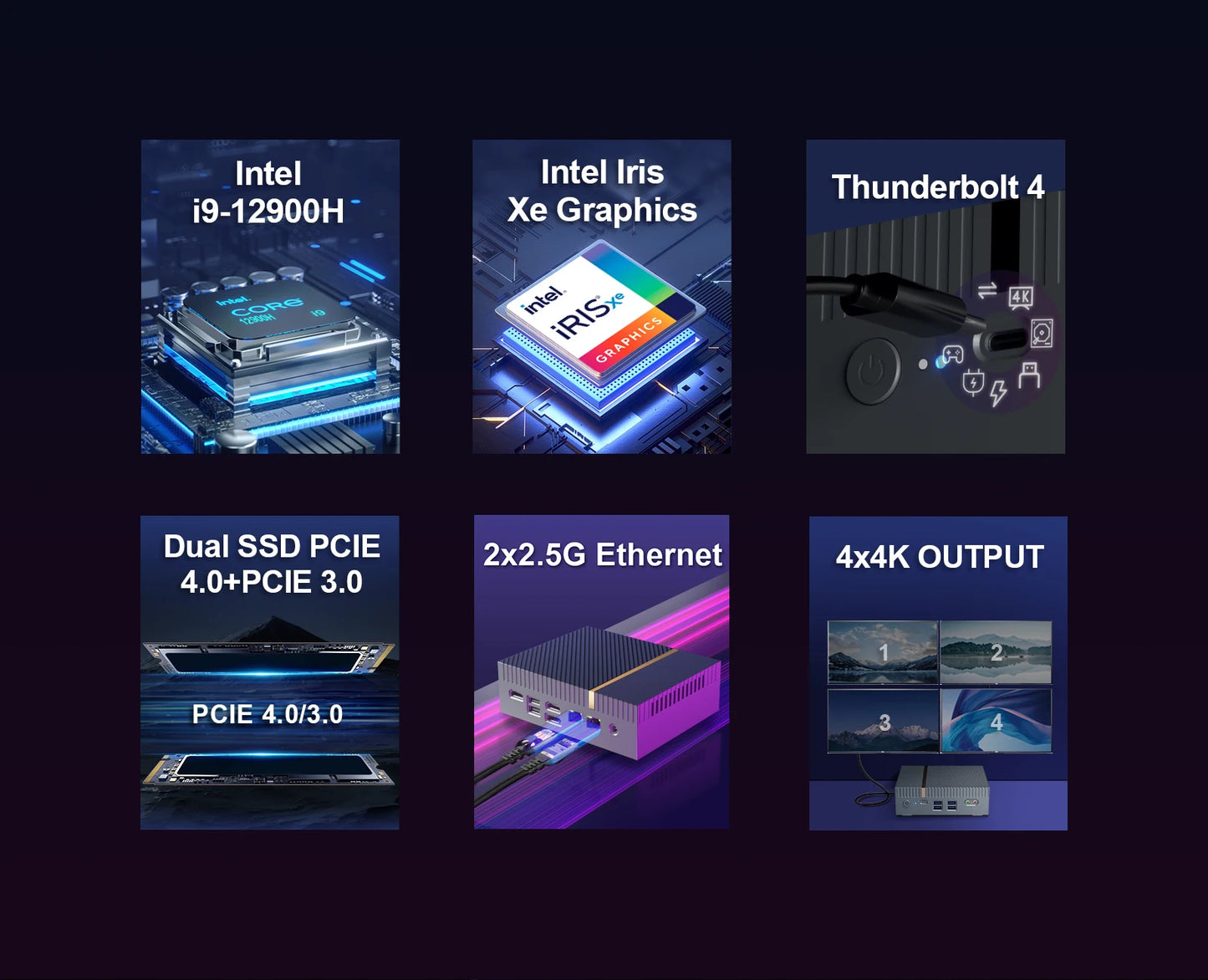 Chatreey IT12 Mini PC  Intel Core i7 1360P i9 13900H Gaming Desktop Computer 2x2.5G Ethernet PCIe 4.0 Wifi 6 Thunderbolt 4