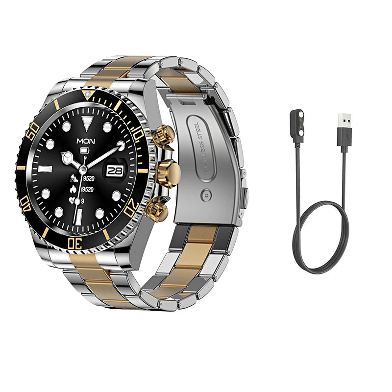 Aiweile AW12 Smartwatch Smart Watch Man High-End Fitness Tracker Sport Business Bluetooth Call 1.3 Inch Steel Play Music Clock