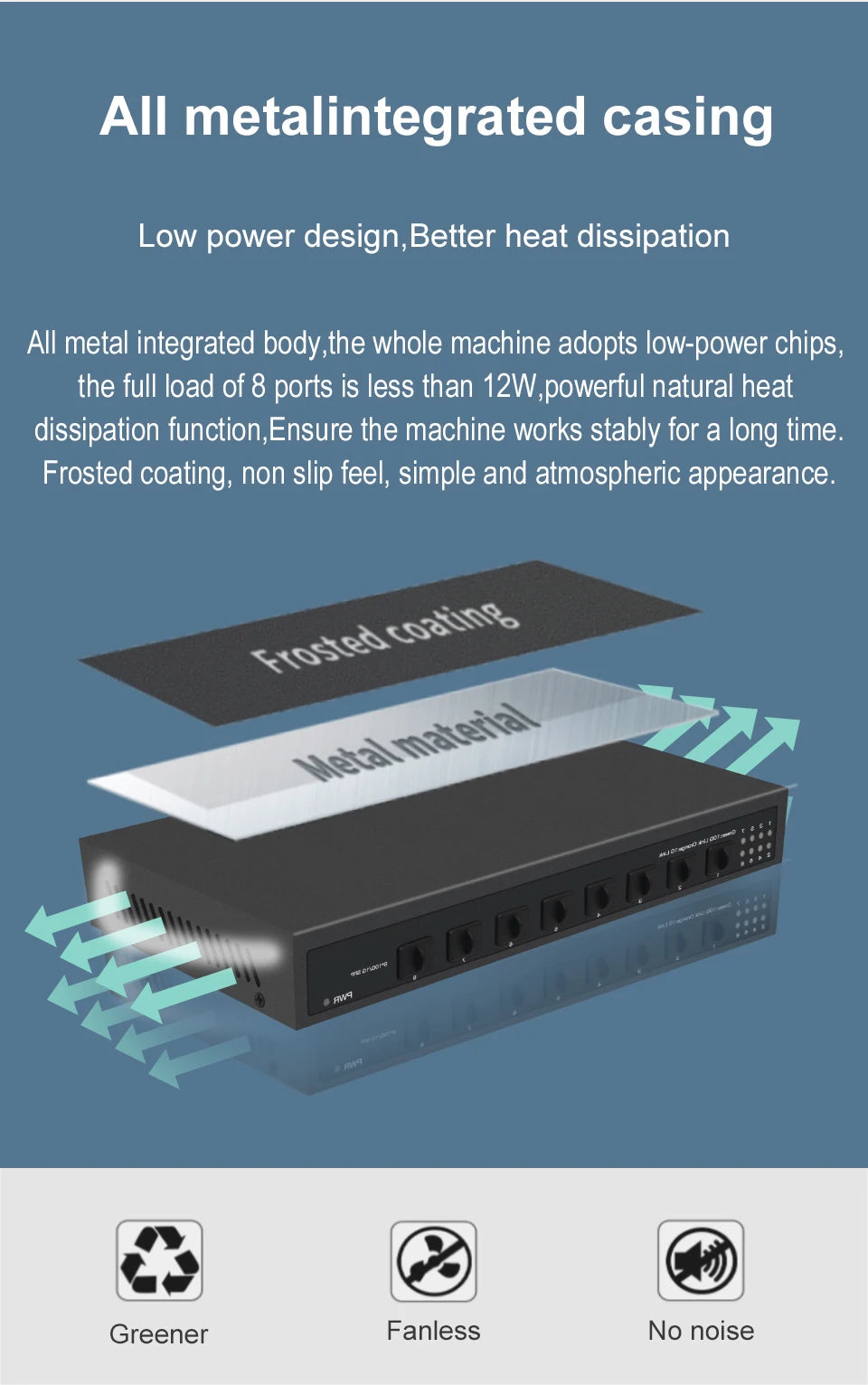 ONTi 10Gb SFP+ Ethernet Switch 8 Ports Full 10000Mbps Optical SFP+ Network Switch Plug and Play Home Lab Unmanaged Switch