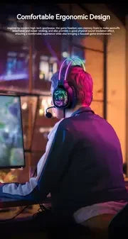 ONIKUMA X22 Gaming Headset RGB Dynamic Lighting Wired Over-Ear Adjustable Headphones With Mic 50MM For PC PS4 Xbox PS5 Gift