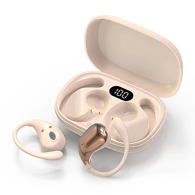 Bluetooth 5.4 Headphones Ear Hook Wireless Earphones HiFi Stereo Sports Gaming Headsets LED Touch Control Earbuds for Xiaomi