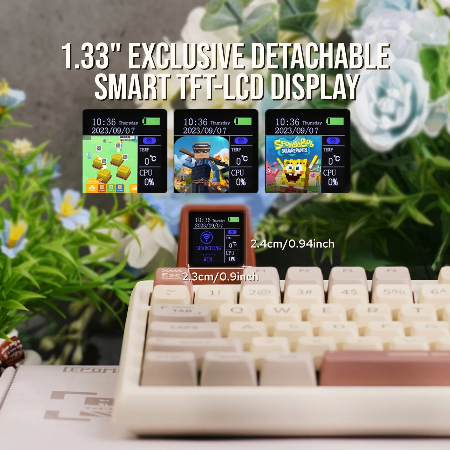 EPOMAKER RT100 97key 95% Bluetooth 5.0/2.4G Wireless/Wired Mechanical Keyboard Customizable Mini Display Gasket-mounted