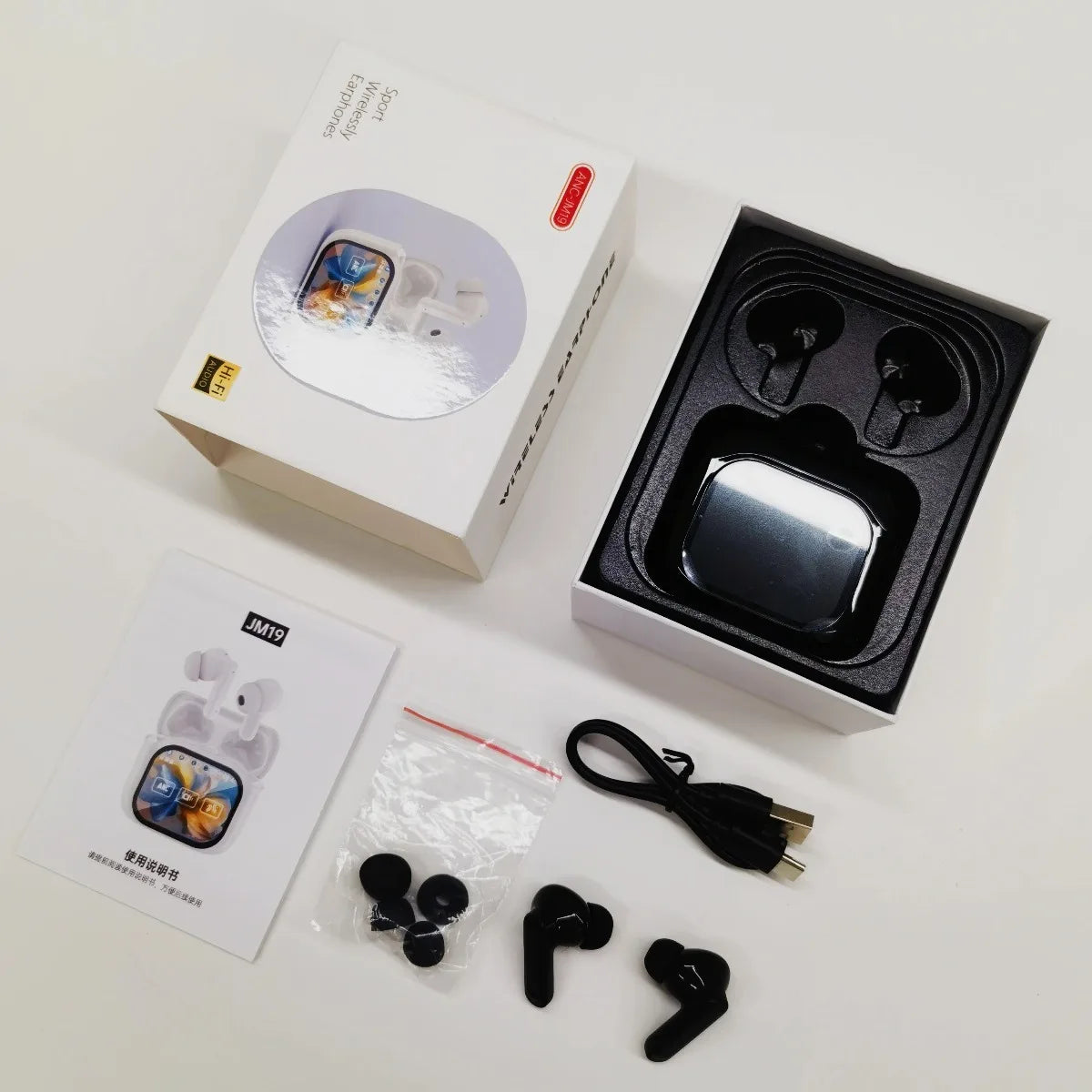 Real Time Translators Headphones with Touch Screen 144 Languages Translation Bluetooth 5.4 Earbuds Noise Cancelling Headset