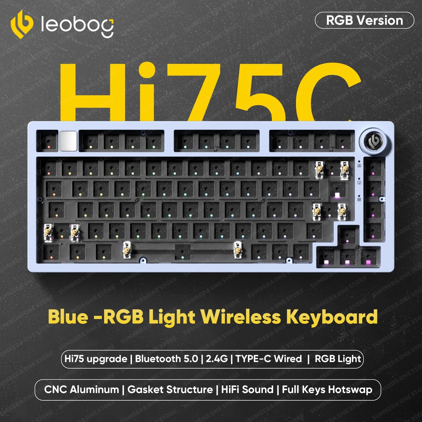 LEOBOG Hi75C Pro Hi75 Sugar65 Custom Mechanical Keyboard Aluminum Kits Hot Swap Wired Gaming Keyboard RGB Gamer Gasket Keyboard