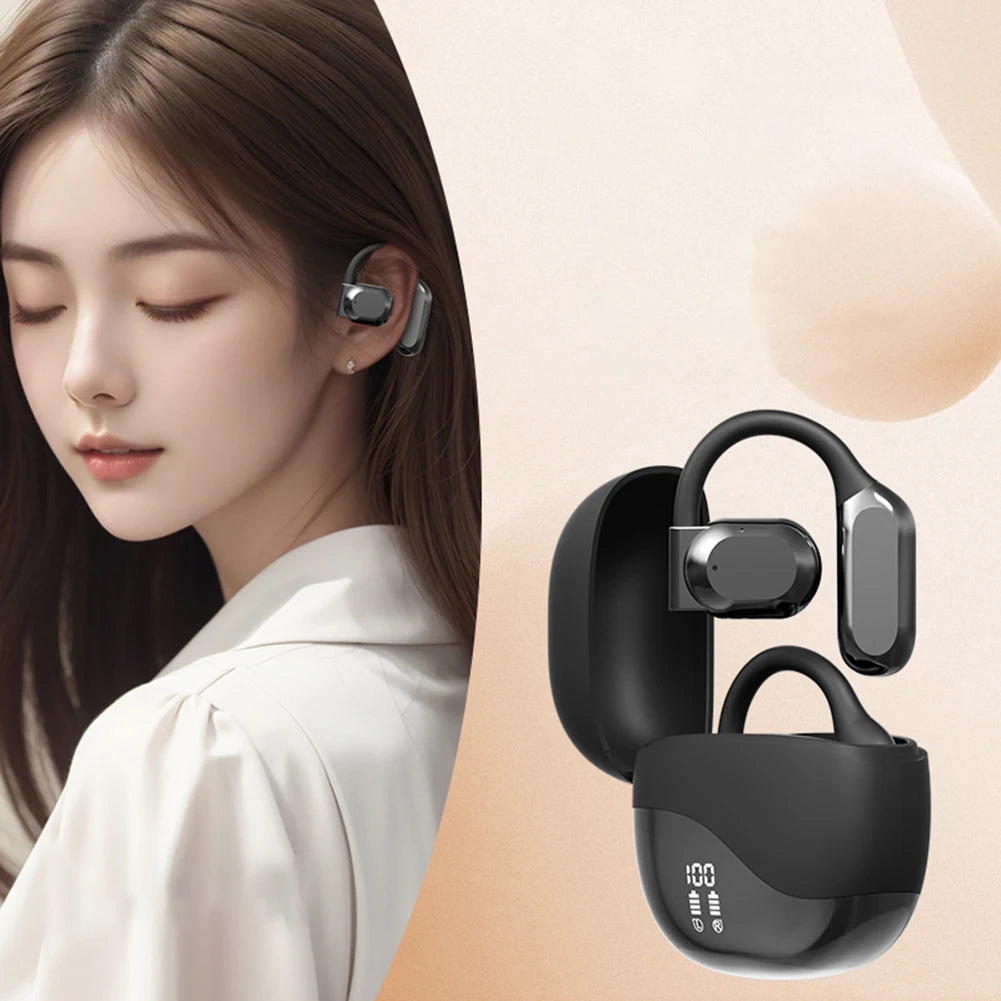 Real Time AI Translator Earbuds Bluetooth-Compatible 5.4 Two-Way Smart Voice Translator Ear Hook Headset for Business Travel