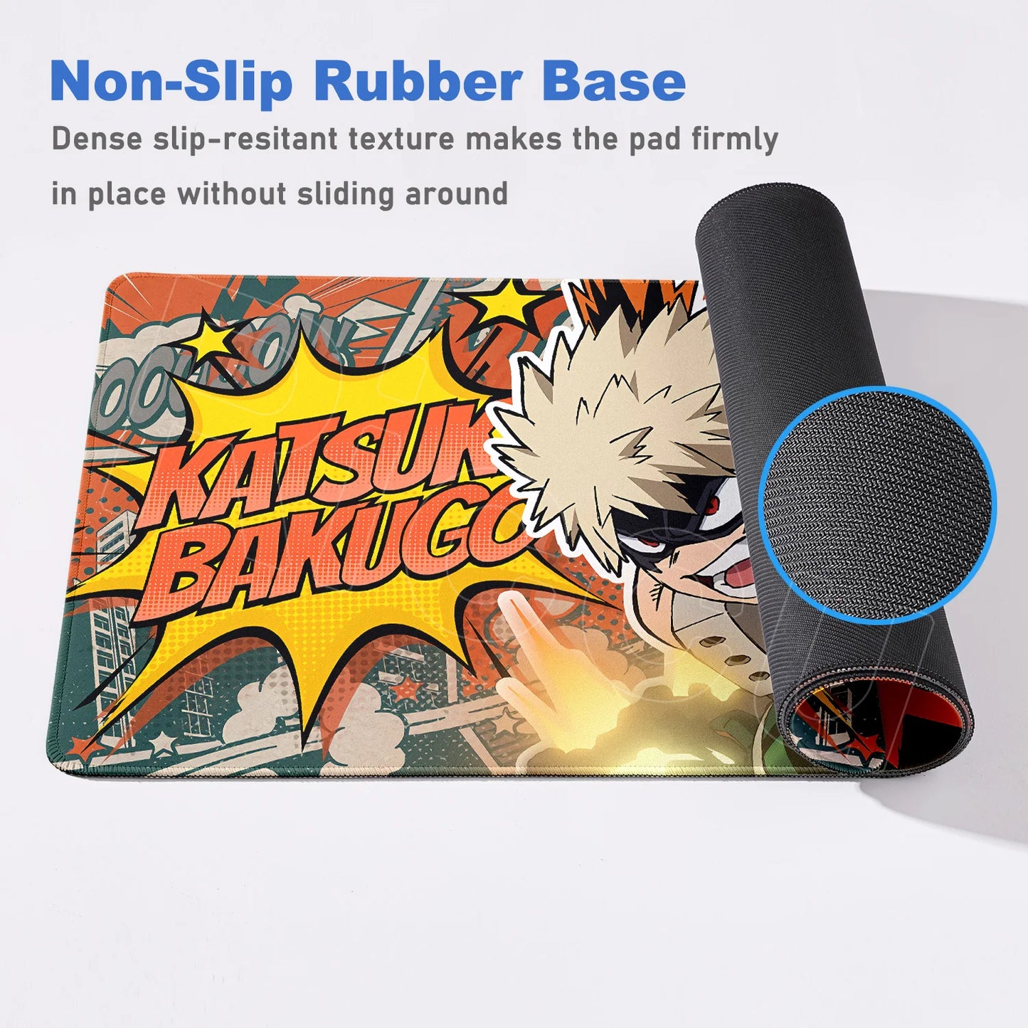 Japan Anime My Hero Academia Mousepad Bakugou Katsuki Large Lock Edge Keyboard Pad For Gamer Computer Desk Mats Anti-slip Rubber