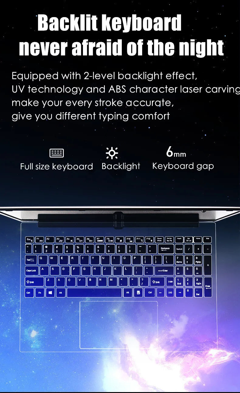 15.6 Inch Notebook Intel Core i9 10880H i7 1165G7 Ultrabook Max 32GB RAM 2TB SSD Gaming Laptops With Backlit Keyboard IPS Screen