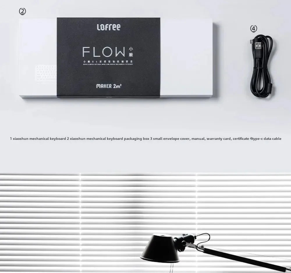 Lofree Flow Series Low-Profile Wireless Mechanical Keyboard Aluminum Gasket 2-Mode Bluetooth Wired Type-c Office Portable Typing