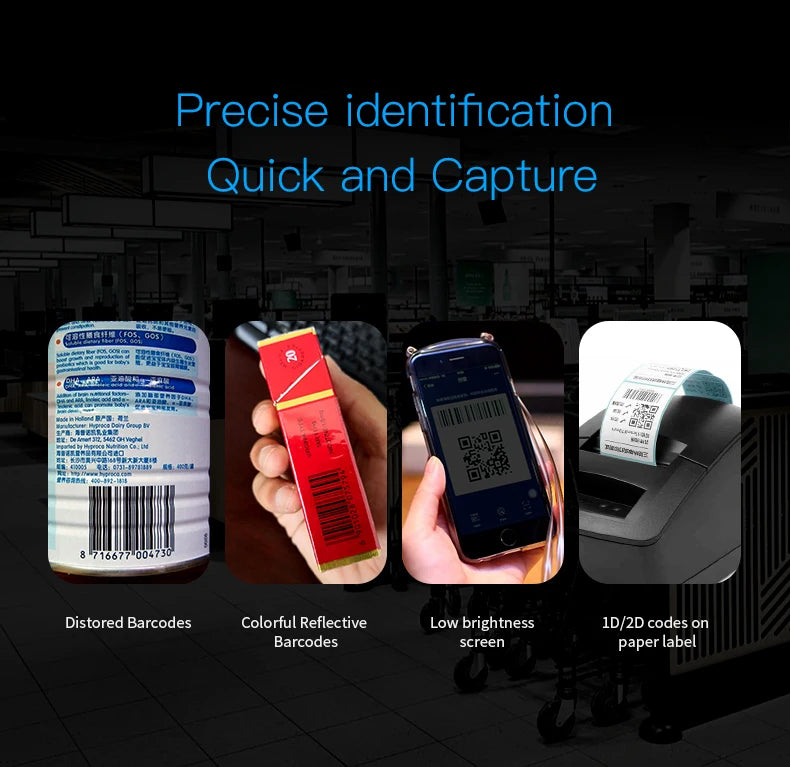 2D/1D OCR Barcode Scanner Handheld Portable Wired USB Reader MRZ PDF417 Data Matrix for Retail Store /Passport Identity Card