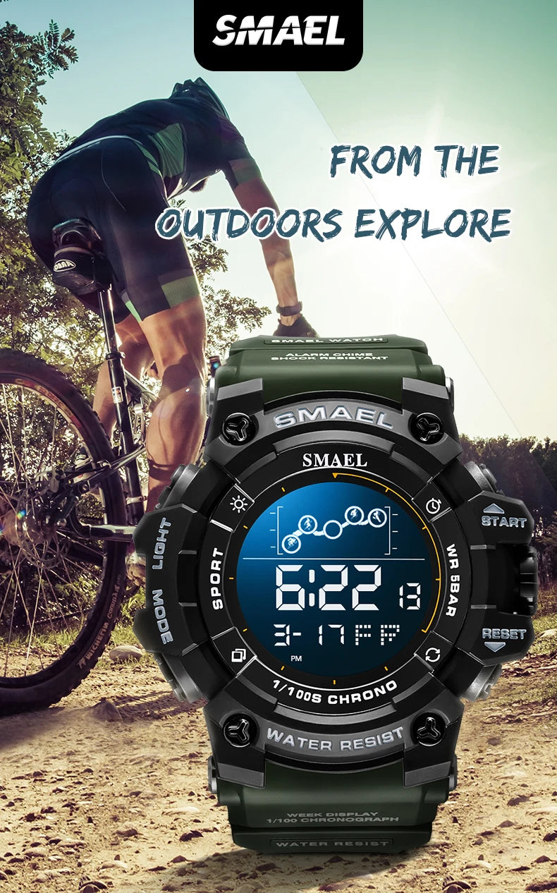 SMAEL Digital Watches Sports for Men 50m Waterproof LED Watches 8082 Men;s Wristwatches Digital  Clock Mens Sport Watches
