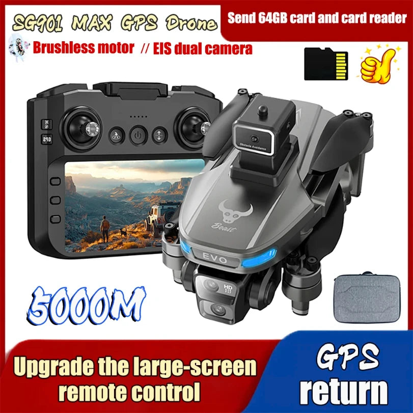 New SG901 Drone Professional 8k Camera Four-Axis Aerial Photography with Large Screen Remote Control 5G WIFI GPS FPV Dron RC 5KM