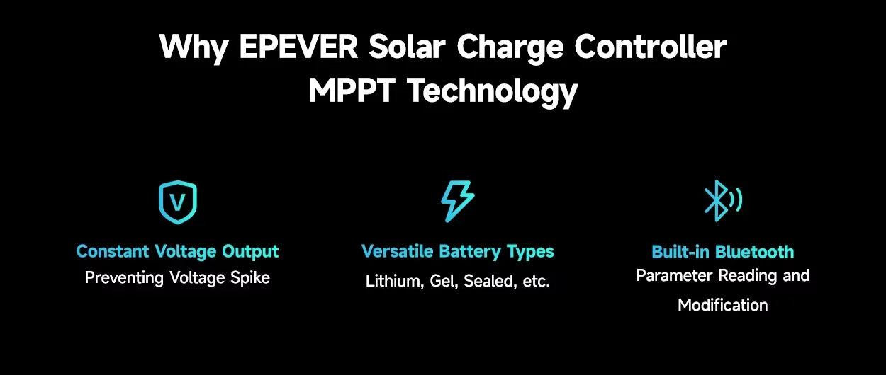 EPEVER 10/20/30/40A MPPT Solar Controller Built In Bluetooth 12V 24V 48V XTRANG3BLE 60/100/150V PV Panel Can Lithium/No Battery