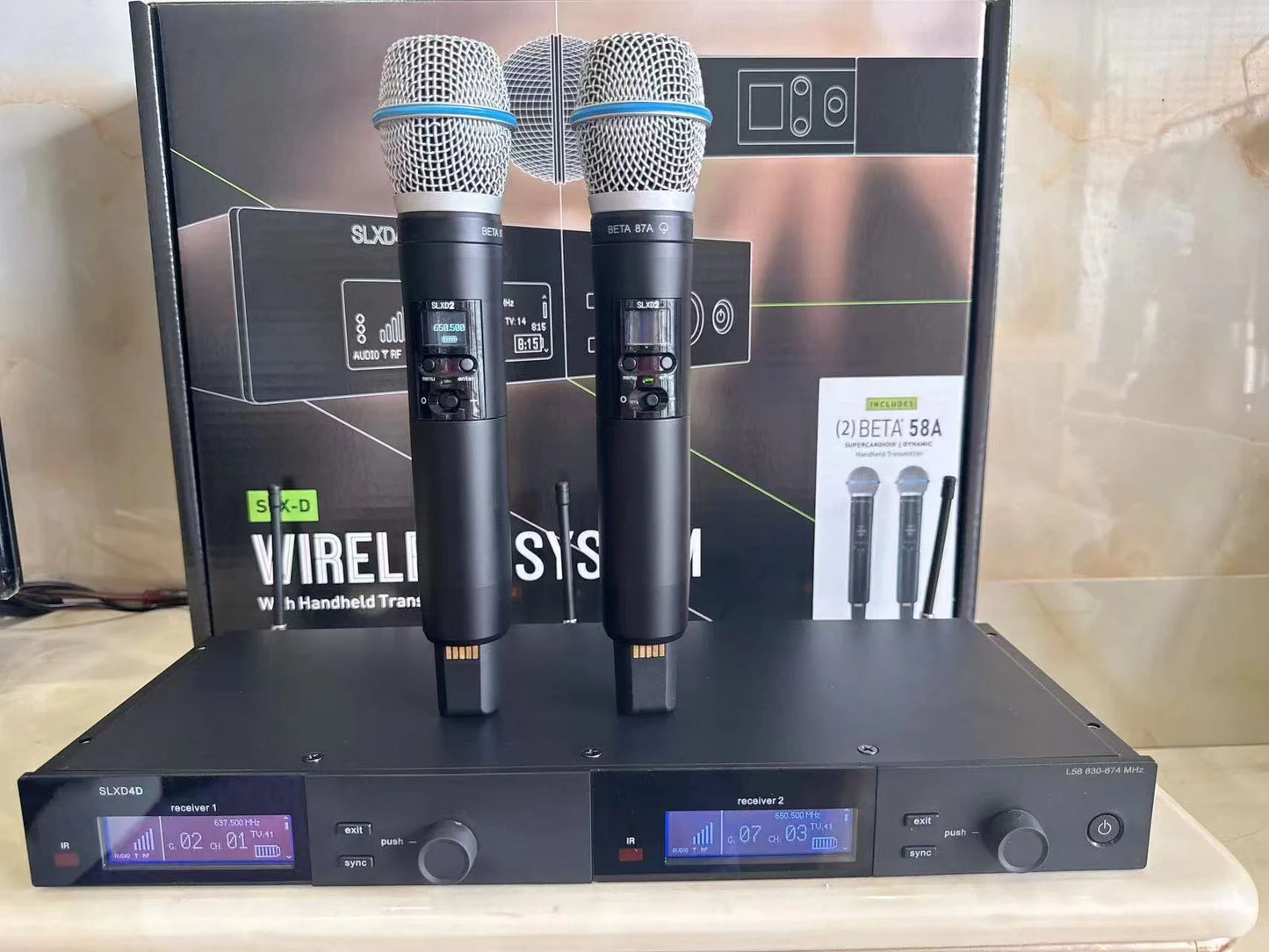 SLXD4D Professional Double Channels Wireless Microphone PRO-stage Performance