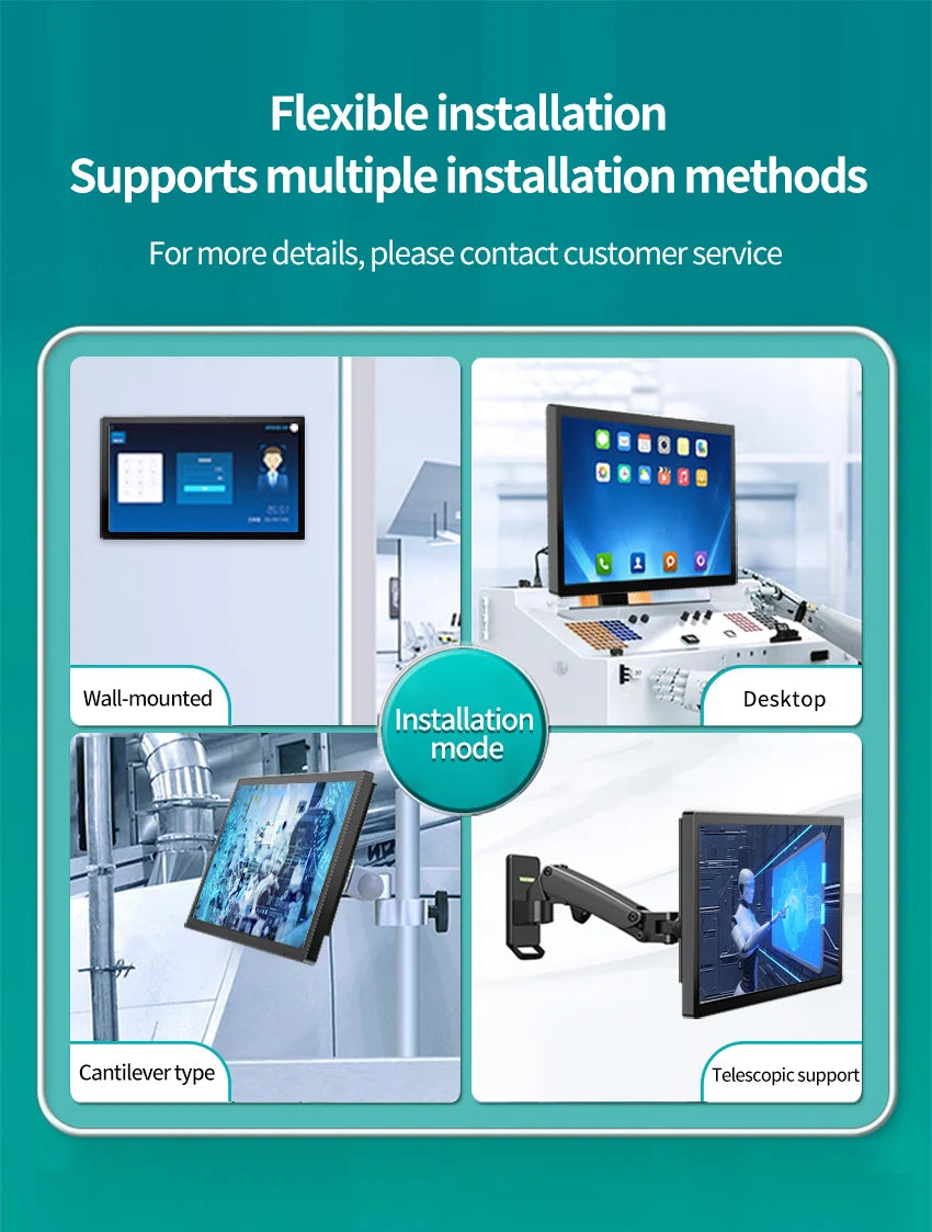 18.5 Inch All in One Capacitive Touch PC Industrial Panel PC VESA Installation 100*100 75*75 MM WIN 10 or 11 OS