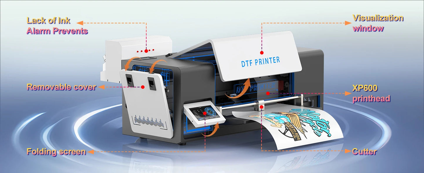 A3 DTF Printer Impresora 13inch XP600 DTF Printer Transfer Printe Direct Roll Film Printing Jeans Bag Hat DTF Printing Machine