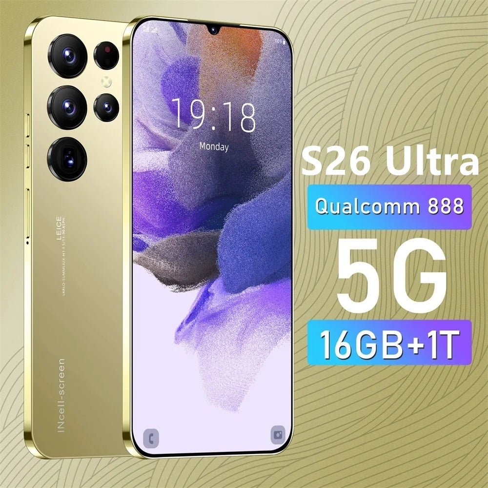 HOT 2025 new S26 Ultra original intelligent 4G 5G dual card dual standby Android 14 system global version 108MP 8000mAh battery