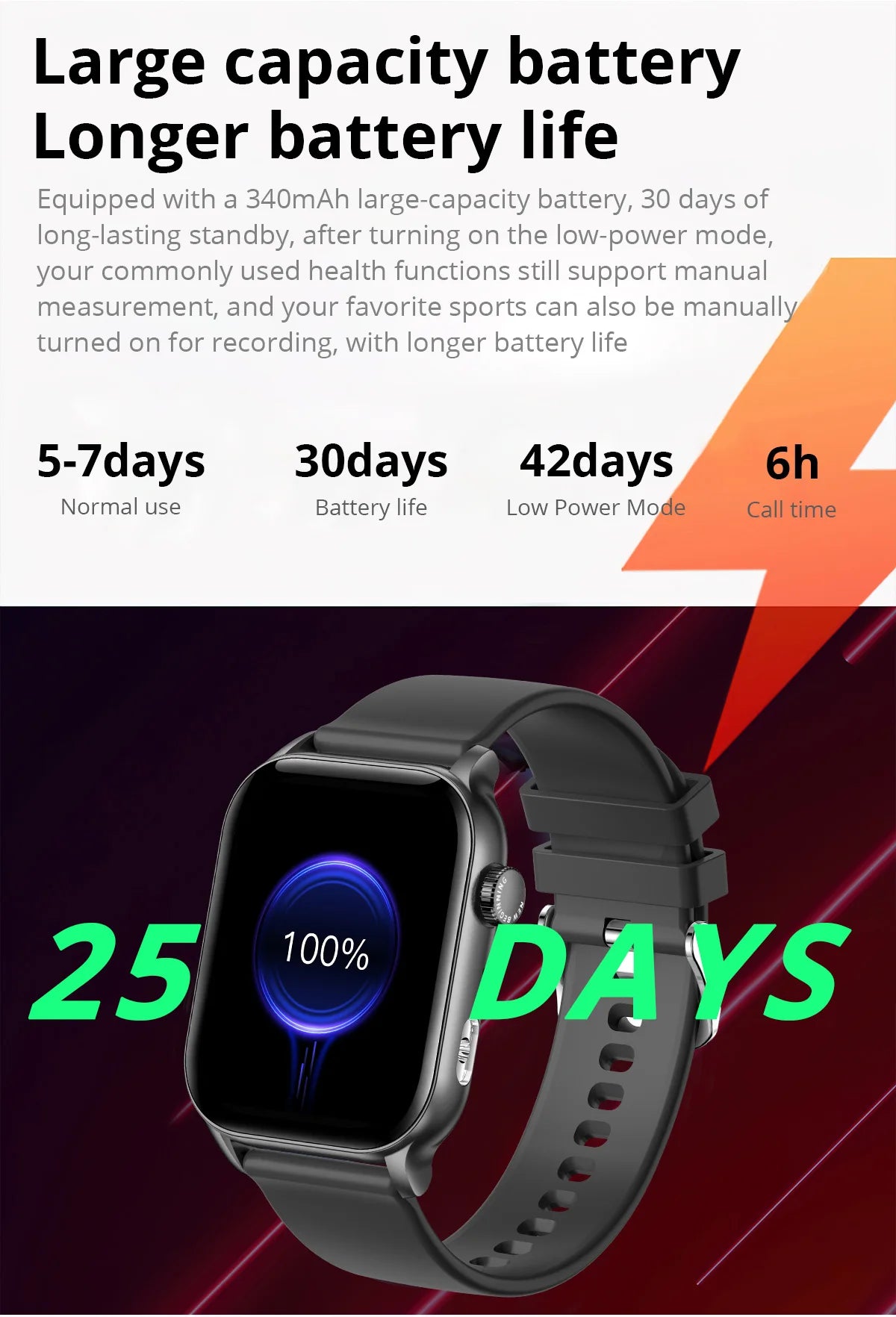 COLMI P78 AMOLED Smartwatch 1.95'' Display with Flashlight & Voice Calling 100+ Sports Mode Health Monitor Men Women Smart Watch