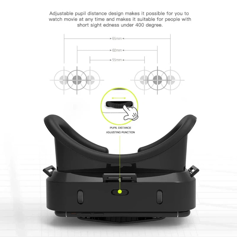 VR Virtual Reality Glasses Home 3D Viewing VR Helmet Suitable for 4.7-7 Inch Large Screen Mobile Phones, Support Game Controller