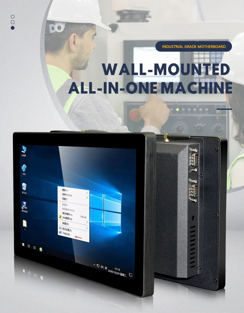 Factory Direct Sales 15.6 inch Wall-mounted and Desktop Industrial Tablets with Capacitive Touchscreen IP65 i3 i5 i7 4G 128G SSD