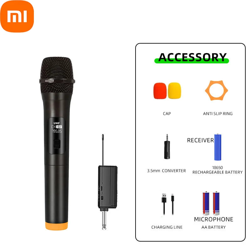Xiaomi Wireless Microphone 2.4G UHF Fixed Frequency 2 Channels Handheld Micphone For Live Party Karaoke Professional Meeting
