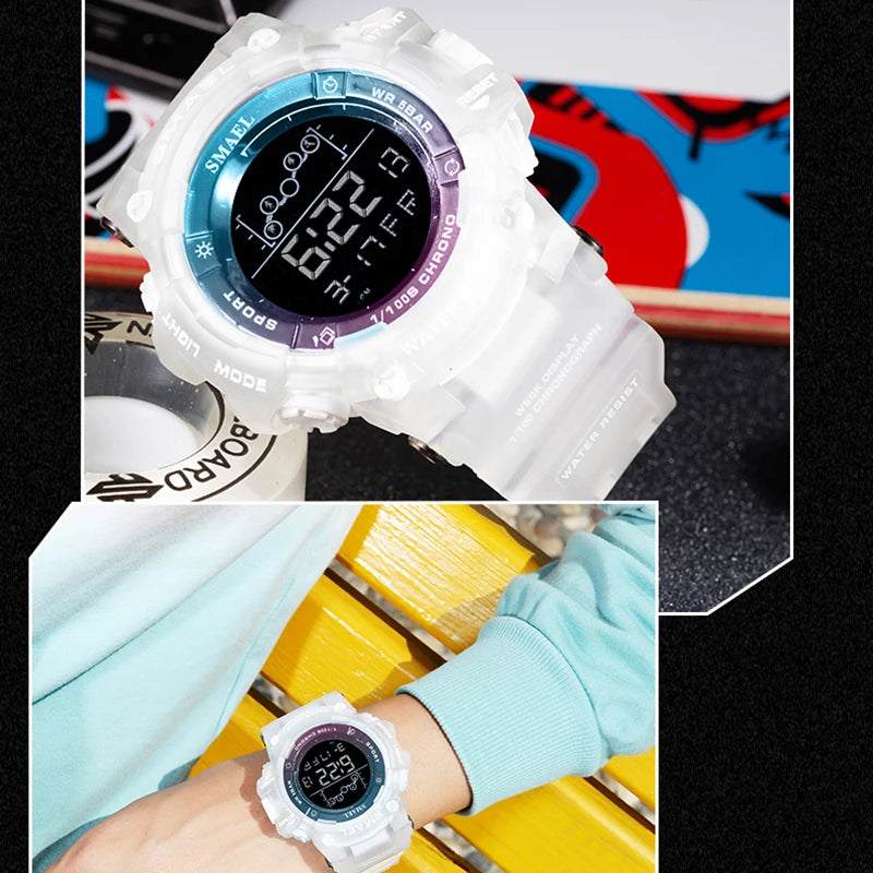 SMAEL Digital Watches Sports for Men 50m Waterproof LED Watches 8082 Men;s Wristwatches Digital  Clock Mens Sport Watches