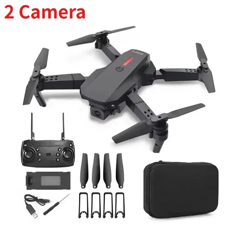 E88 Pro RC Drone WiFi FPV Height Hold Foldable Obstacle Avoidance 4K Wide-Angle HD Camera Quadrotor Helicopter Children's Toys