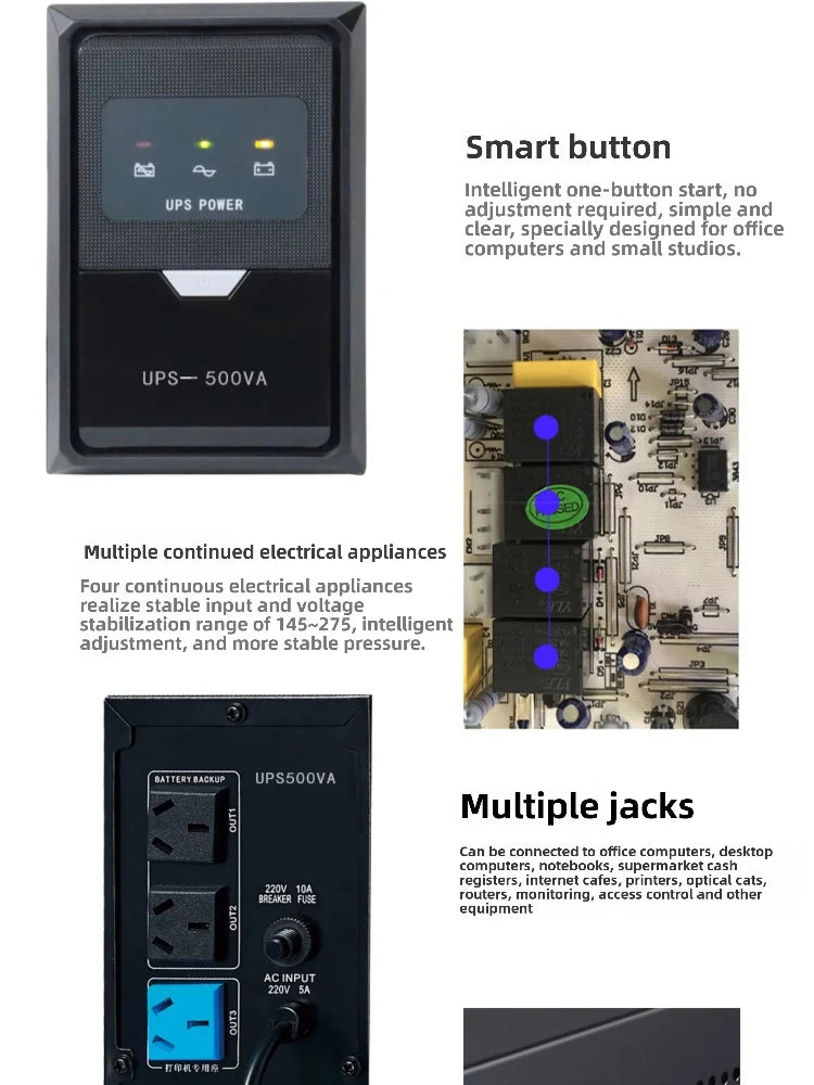 UPS uninterruptible power supply 650VA390W battery 220V home computer monitoring street lamp cat power outage backup