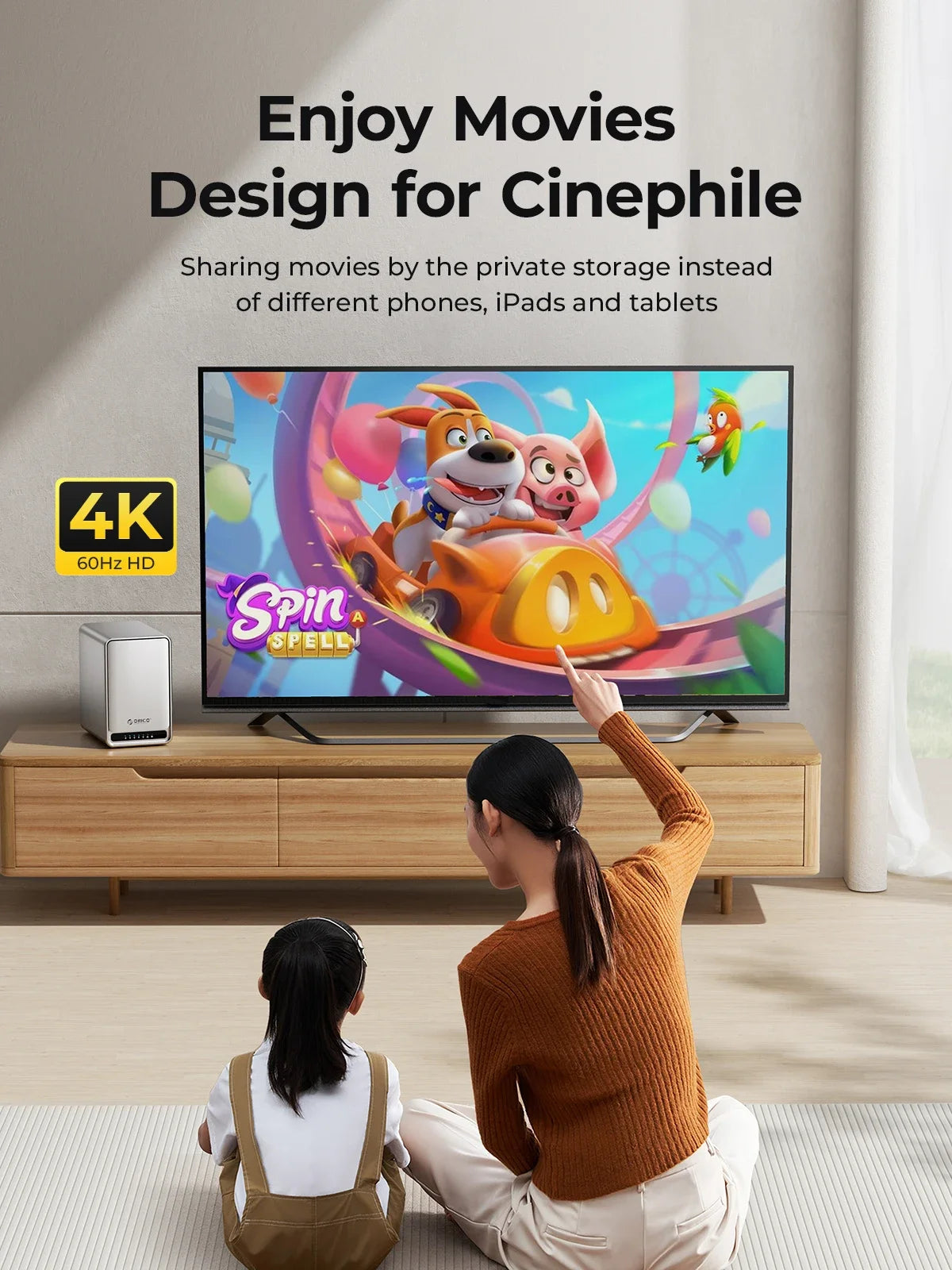 ORICO Dual bay MetaCube Household Storage 3.5" HDD/SSD Dual-bay NAS with Automatic Backup Remote Access with Offline BT Download