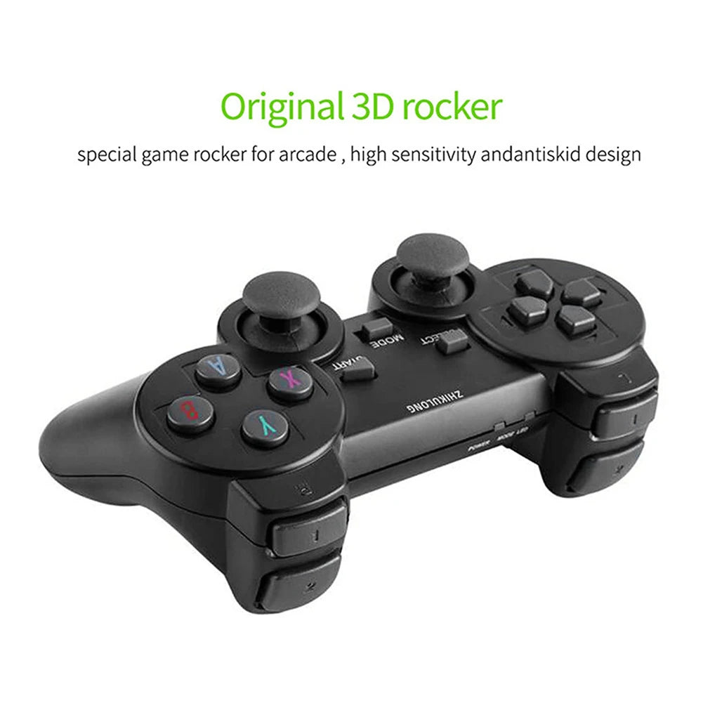 2.4GHz Wireless Gamepad Twin Pack - No Delay Dual Shock Controllers for M8/D90 Game Stick, PC, Android TV Box with Battery Power