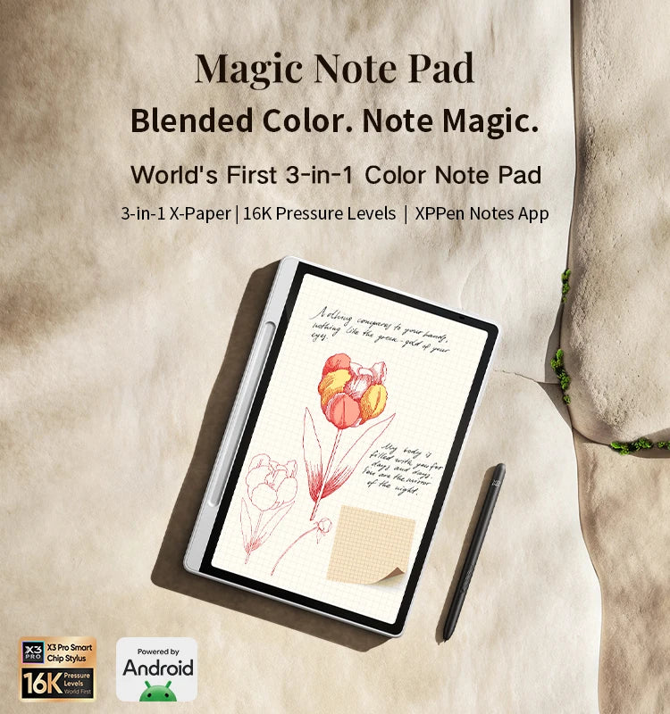 XPPen Magic Drawing Pad 12 inch Tablet Android Pad 2K Resolution 16K Levels 8GB 256GB Graphics Drawing Tablet Monitor Android 14