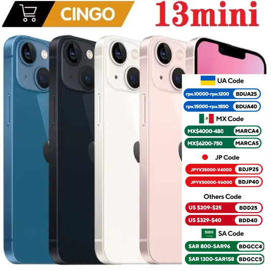 iPhone 13 mini  128GB/256GB ROM A15 IOS 5G  Face ID 5.4" OLED Screen Smartphone 12MP  cellphone  iphone 13mini